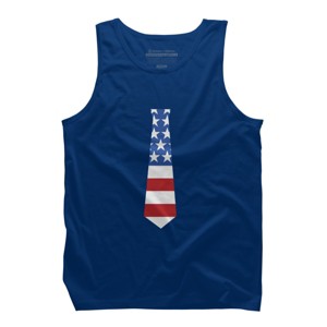Design By Humans July 4th Patriotic American Flag Tie By FreshDressedTees Tank Top - 1 of 2