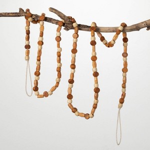 Sullivans 6 ft. Carved Wooden Beaded Garland - 1 of 4
