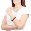ELYA Women's Dyed Jade Stone and Steel Bead Stretch Bracelet (12mm) - 2 of 4