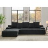 TiramisuBest 110.25"x67" Modern Upholstered L-Shaped Sofa, Modular Compressed Velvet Couch, Space-Saving Sofa for Living & Bedroom, Black - 2 of 4