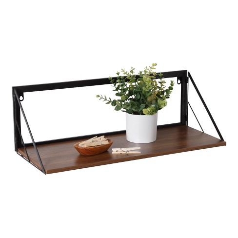 16 Wood & Brass Double Wall Shelf - Hearth & Hand™ with Magnolia