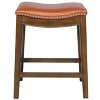 New Pacific Direct Elmo Bonded Leather Counter Stool, Pumpkin - 3 of 4