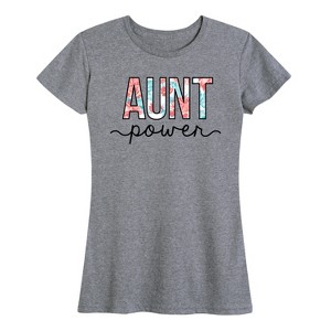 Women's - Instant Message - Floral Aunt Power Design Short Sleeve Graphic T-Shirt - 1 of 4