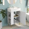 Lyngins 21.6" Storage Bathroom Vanity, Freestanding Vanity with Ceramic Sink & Overflow, Bathroom Storage Cabinet, Small-to-Medium Bathrooms - 2 of 4