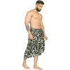 LA LEELA Men's Beach Cover Up Swim Sarong Wraps One Size Ebony Tropical - 2 of 4