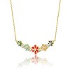Guili Teens 14K gold plated flower necklace, Elegant floral design with colorful accents for a playful and sophisticated style - 2 of 3