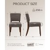Set of 2 Mid-Century Modern Upholstered Dining Chairs with Wood Legs, Fabric Kitchen Side Chairs with Back for Dining Room or Restaurant - 3 of 4