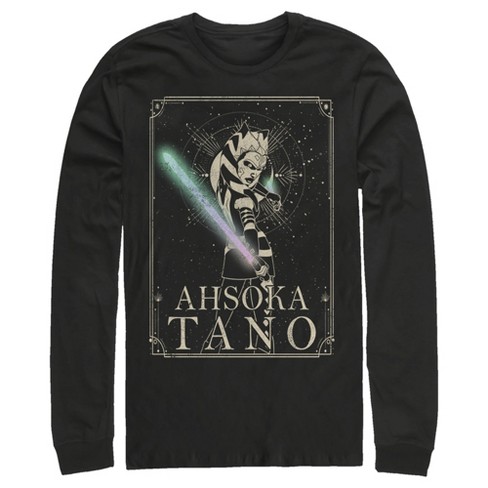 Men's Star Wars: The Clone Wars Ahsoka Tano Celestial Portrait Long Sleeve  Shirt - Black - Large