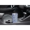 Elanze Designs 20 oz Stainless Steel On the Go Insulated Travel Tumbler With Push Top Lid, Navy Blue Cheetah Leopard Print White - 3 of 4
