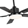 Airsurfer 48" Matte Black  Ceiling Fan with Color-Changing LED Light, with 5 Black & Dark Brown Blades, Remote Included, 5''&10'' Down Rods - 3 of 4