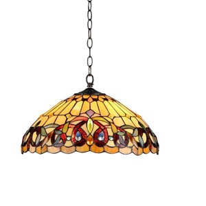 Chloe Lighting Serenity Tiffany-Style 2 Light Victorian Ceiling Pendent Fixture 18`` Shade - 1 of 3