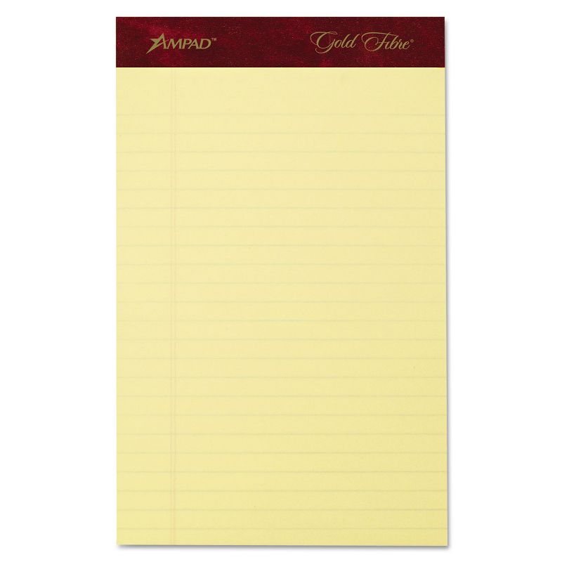 Ampad Gold Fibre Writing Pads Jr. Legal Rule 5 x 8 Canary 50 Sheets 4/Pack 20029, 2 of 3