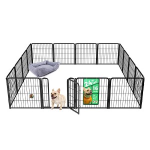 FXW Homeplus Indoor Dog Playpen - Stress-Free and Safe Play,Panels for Puppy and Small Dogs, Black│Patented - 1 of 4