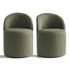 Comfy Accent Chairs Armless Upholstered Accent Chair​ Set of 2 with Castors Rolling Accent Chairs Living Room -Tanpinhause - 2 of 4