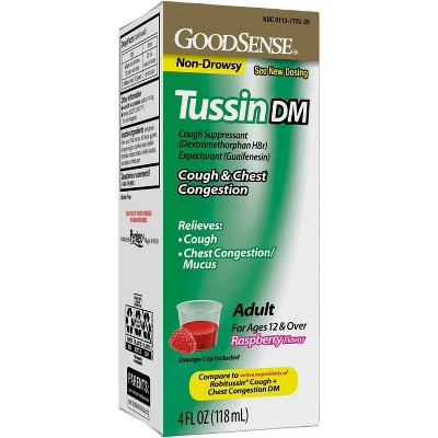 Good Sense Tussin DM Cough & Chest Congestion Syrup, 4 Oz