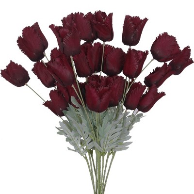 REGALWOVEN Home Decor Realistic Silk Artificial Flowers 24.8" 10 Pcs
