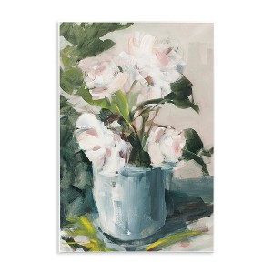 Stupell Industries Impressionist Potted Flowers Green Leaves Pink Petals Wall Plaque Art, 10" x 15" - 1 of 4