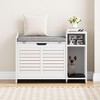 Cat Litter Box Enclosure, Hidden Litter Boxs Furniture with Storage & Cushion, Cat Wooden Cabinet, Litter Boxs with Door - 3 of 4