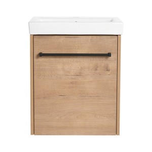 Bencmate Bathroom Storage Cabinets, Floating Bathroom Storage Cabinet with Sink, Lower Cabinet, Soft Close Cabinet Door, Brown, 17.31"*13.5"*21.25" - 1 of 4