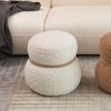 Okak Cute Ottoman Bench Snowman Stool with Plush Cushion  Footrest Stool for Couch, Living Room, Entryway, Bedroom, End of Bed, White - 4 of 4