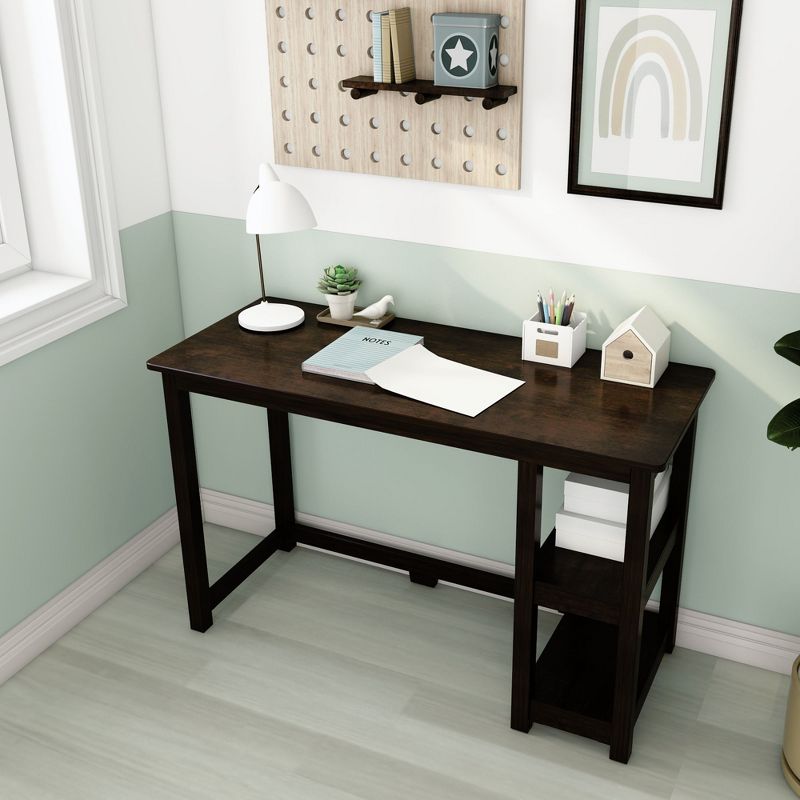 Max & Lily Solid Wood Desk with Shelves, 2 of 5
