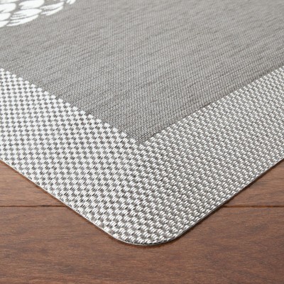 Gray Pineapple Anti-Fatigue Kitchen Mat with Textured Polyester