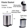 Evideco French Home Goods Soft Close Lid Round Metal Step Trash Can Waste Bin 6-liters-1.6-gal. - 3 of 4