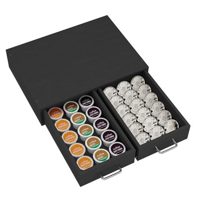 Simple Trending K Cup Organizer Coffee Pod Storage Box, Tea Organizer Holder and Drawer Storage Holds, 30 Pods Capacity, Black