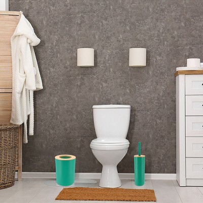 Green Caribbean Bamboo Top Compact Waste Basket