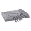 50"x60" Chenille Throw Blanket with Fringed Edges Gray - Saro Lifestyle - 3 of 4
