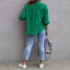 Clearlove Womens Oversized Ripped Denim Jacket Frayed Hem Button Basic Fall Coats Jean Jackets with Pockets - 2 of 4