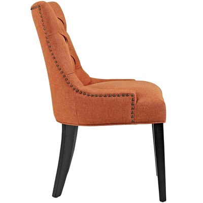 Regal Orange Tufted Upholstered Side Chair with Nailhead Trim
