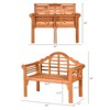 Tangkula Outdoor Wooden Folding Bench Two Person Loveseat Chair Garden Bench - 3 of 4