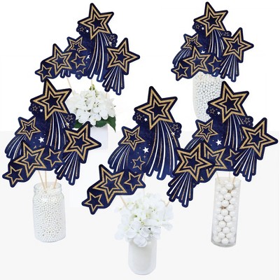 Big Dot of Happiness Starry Skies - Gold Celestial Party Centerpiece Sticks - Table Toppers - Set of 15