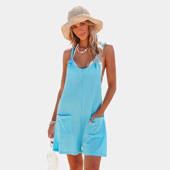 Women's Wide Leg Patch Pocket Cover-Up Romper - Cupshe