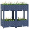 vidaXL Raised Bed Light Grey Polypropylene Medium Planters - Blue Grey 31.5" x 15.7" x 28" - 2 of 4