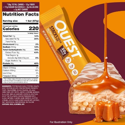 Quest Nutrition Salted Caramel Stacks Protein Bars - 20g Protein - 28.32oz/12ct