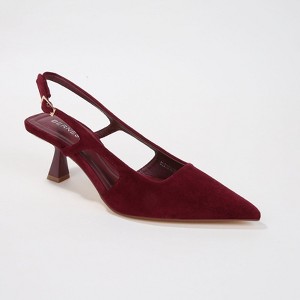 Berness Women's Cleopatra Suede Cutout Slingback Kitten Heels - 1 of 4
