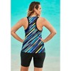 Swim 365 Women's Plus Size Longer-Length Racerback Tankini Top - 3 of 4