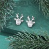 Reindeer Stud Earrings for Women White Gold Plated CZ Christmas Jewelry Ginger Lyne Collection - 4 of 4