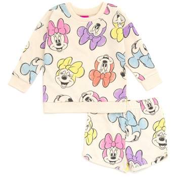 Disney Minnie Mouse French Terry Sweatshirt and Shorts Infant to Big Kid
