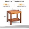 VINGLI 2-Tier Solid Wood Outdoor Side Table, Weather-Resistant Patio End Accent Table Wooden Coffee Table for Garden, Balcony, Porch - 3 of 4