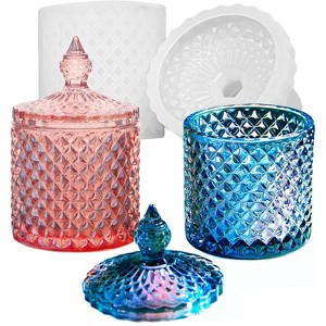 JDICTION Silicone Box Resin Mold with Lid, 3D Jewelry Candle Holder Container for Resin Casting & Concrete Craft Decor - 1 of 4