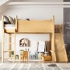 TIRAMISUBEST Full/Queen Size Kids Loft Bed with Slide & Castle Designed Guardrail, Storage Bed Frame with L-Shaped Bookcase - 2 of 4