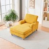 66.5" Mid-Century Modern Oversized Chaise Lounge Sofa, Chenille Upholstered Sleeper for Living Room Bedroom-3irtyhousy - 3 of 4