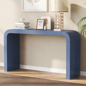 55" Modern Rectangular MDF Entryway Console Table,Console Table With Acacia Wood Vneer,Wooden Small Space Console Table-Cuddlewood - 1 of 4