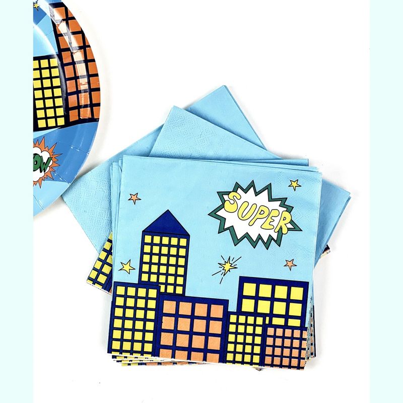 Anna + Pookie 20ct Green Superhero Disposable Paper Party Napkins, 3 of 4