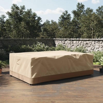 Beige Heavy-Duty Outdoor Furniture Cover with UV Protection