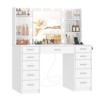 USIKEY Vanity Desk with Mirror and Lights, Power Outlet, Makeup Vanity with 11 Drawers &6 Storage Shelves,  Adjustable Lighting, White - 2 of 4