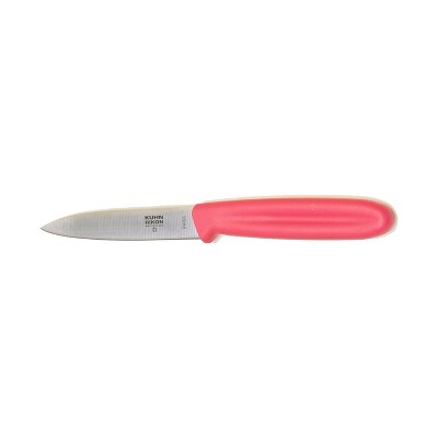 Kuhn Rikon Colori Non-Stick Straight Paring Knife with Safety Sheath, 4  inch, Pink